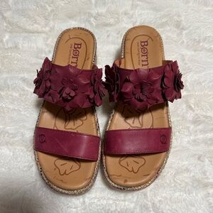 Born Women's Dark Pink Floral Sandals